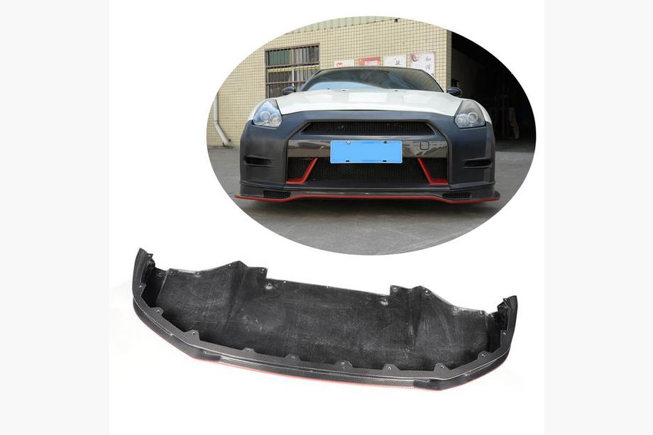 Nissan GT-R 2008-2025 рр. Накладка на передній бампер Lip (2009-2015, Карбон) Image
