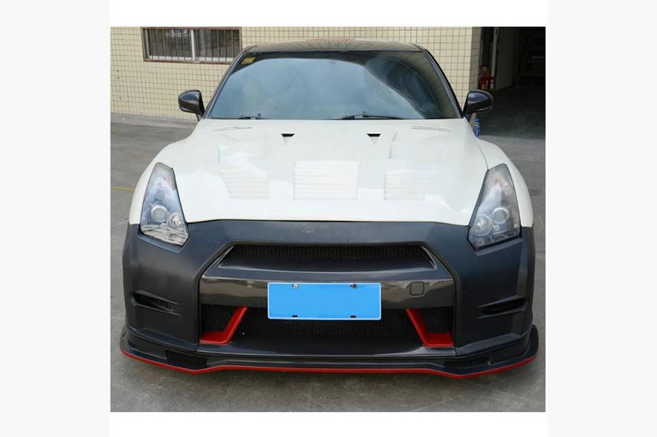 Nissan GT-R 2008-2025 рр. Накладка на передній бампер Lip (2009-2015, Карбон) Фото 3
