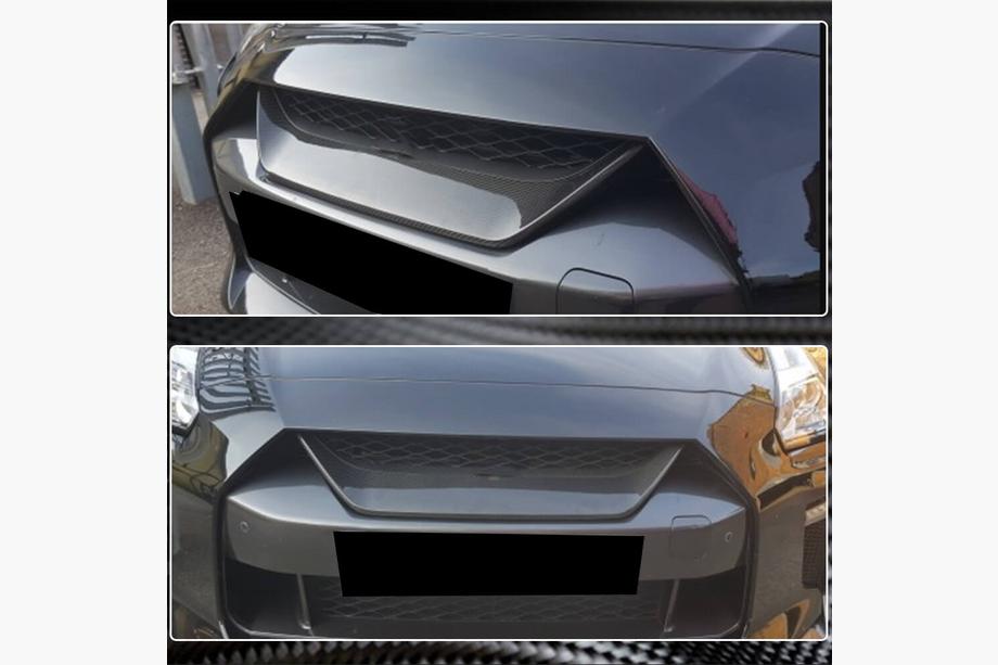 Nissan GT-R 2008-2025 рр. Накладка на решітку (2017-2019, Карбон) Фото 4