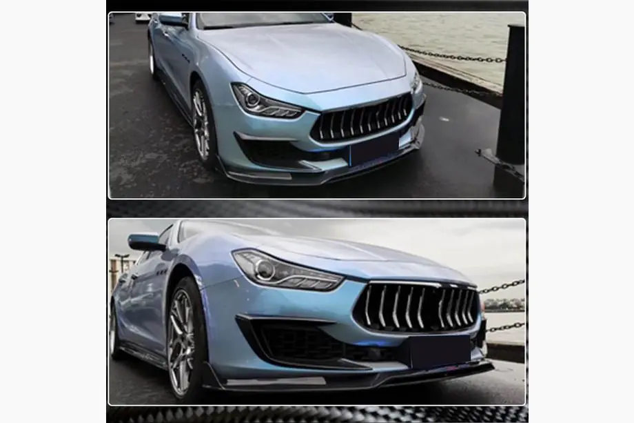 Maserati Ghibli 2013-2023 рр. Накладки на передній бампер (для Base 2018-2020, Карбон) Фото 4