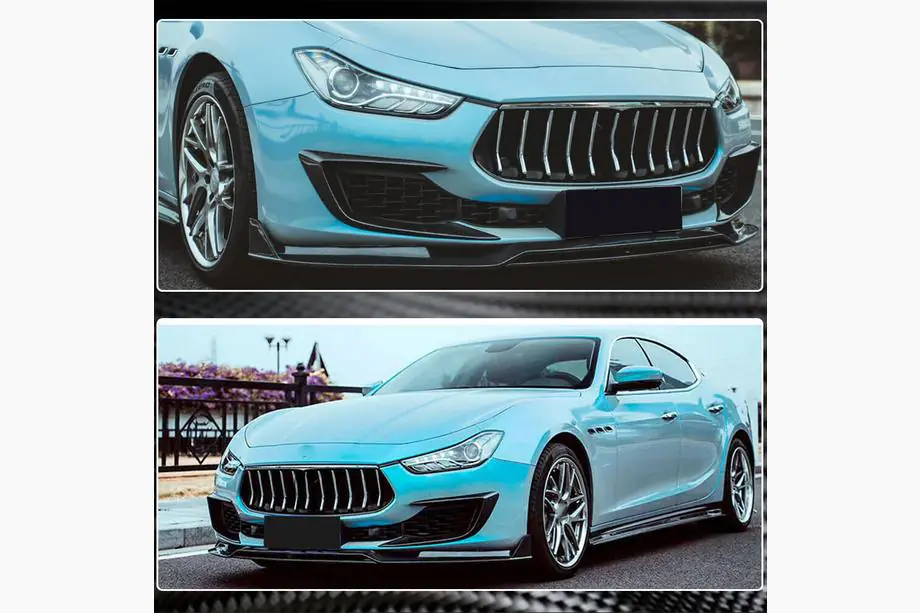 Maserati Ghibli 2013-2023 рр. Накладки на передній бампер (для Base 2018-2020, Карбон) Фото 5