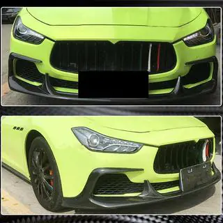 Накладка на передній бампер Lip V1 (для Base/S/S Q4 2013-2017, Карбон) фото 4
