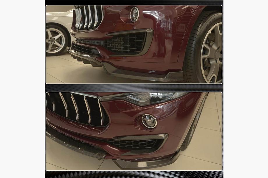 Maserati Levante 2016- рр. Накладки на передній бампер (для Base/S, Карбон) Фото 4