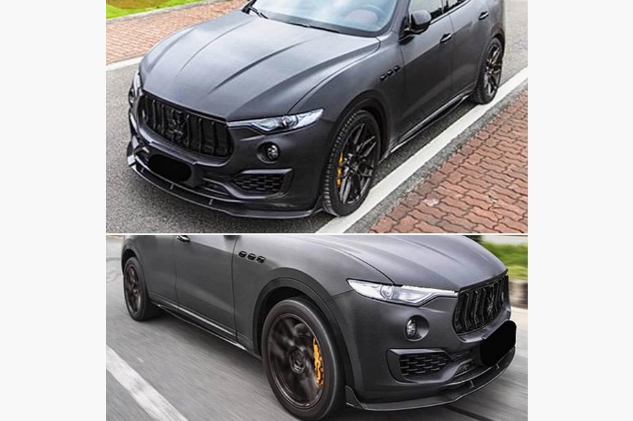 Maserati Levante 2016- рр. Бокові пороги (Карбон) Фото 2