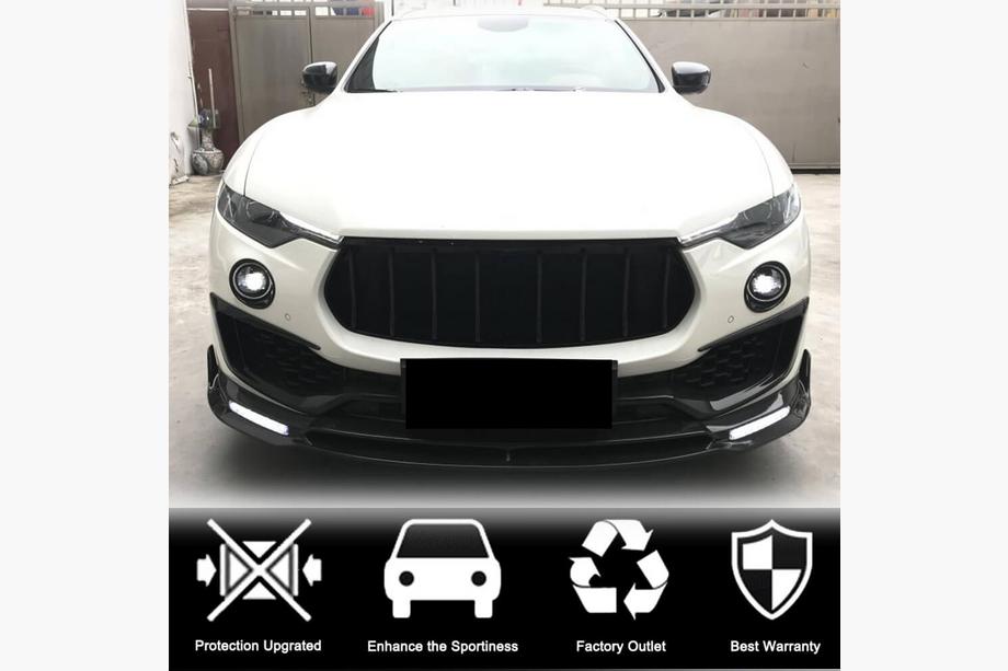 Maserati Levante 2016- рр. Накладка на передній бампер Lip V2 (для Base/S, Карбон) Фото 2