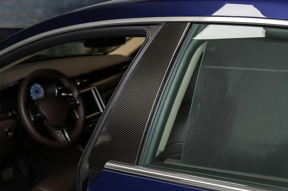 Maserati Quattroporte 2013-2023 рр. Накладки на дверні стійки (2013-2017, Карбон) Image