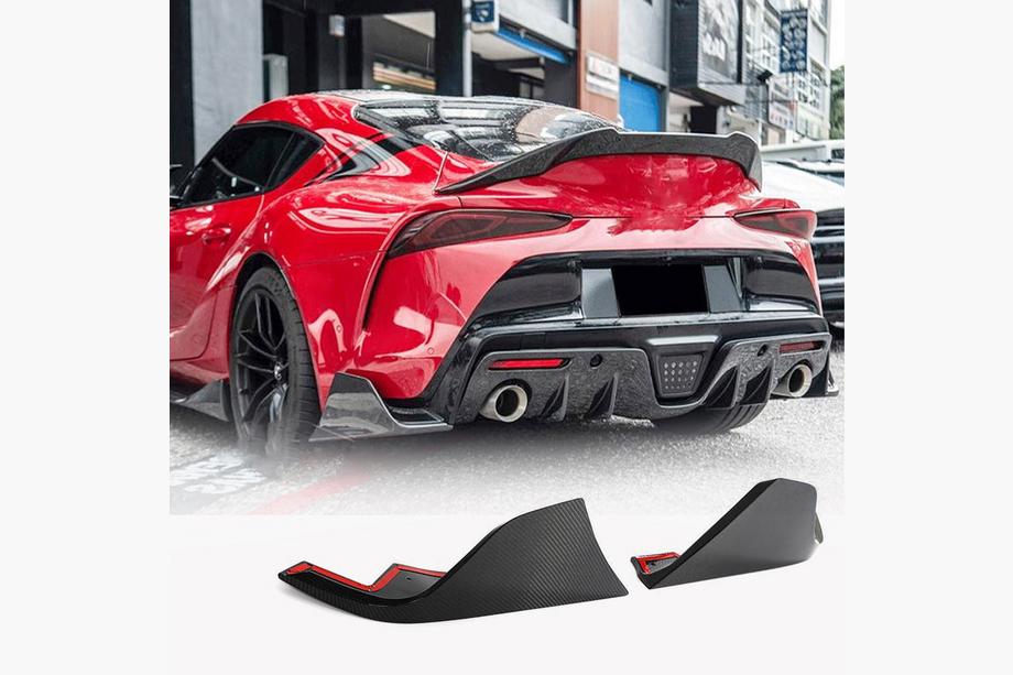 Toyota Supra 2019- рр. Накладки на задній бампер (Карбон) Фото 1