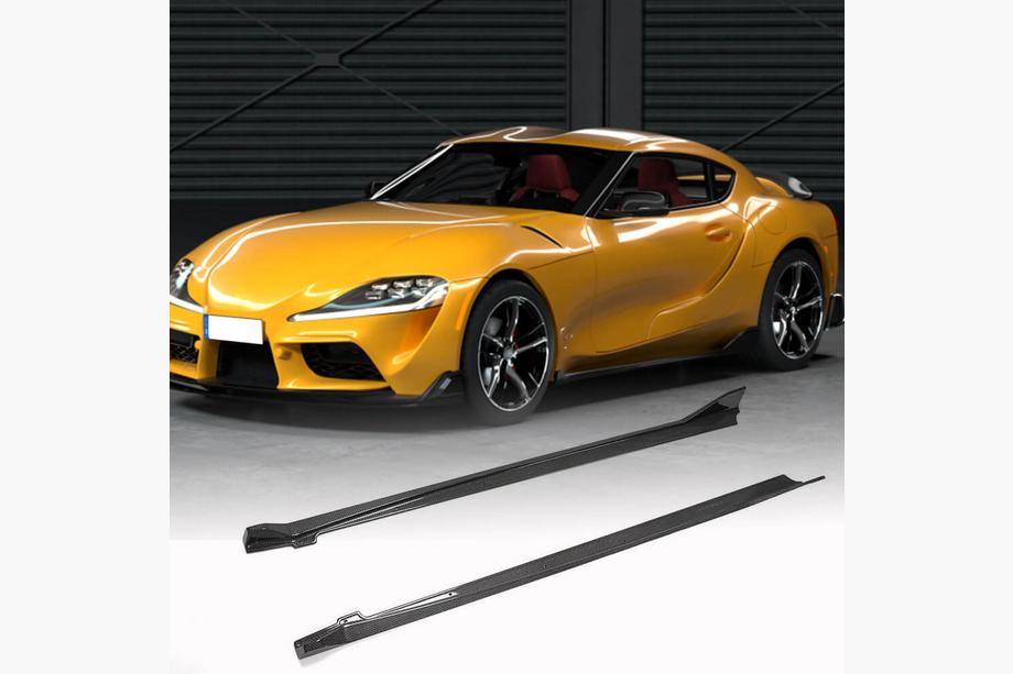 Toyota Supra 2019- рр. Бокові пороги (Карбон) Фото 1