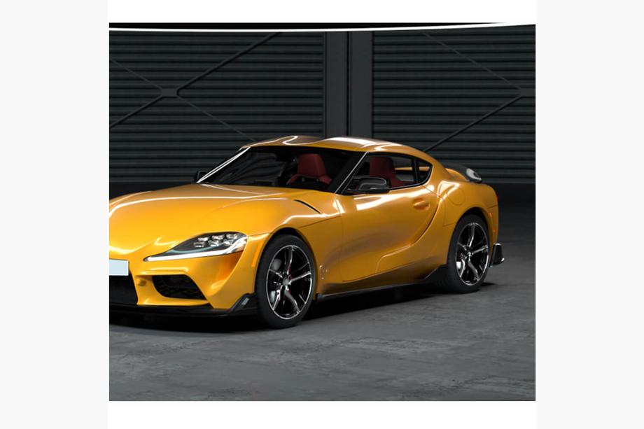 Toyota Supra 2019- рр. Бокові пороги (Карбон) Фото 4