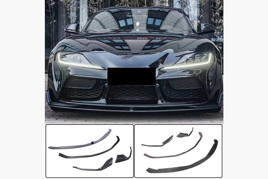 Toyota Supra 2019- рр. Накладка на передній бампер Lip V2 (Карбон) Фото 7