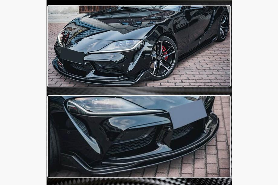 Toyota Supra 2019- рр. Накладка на передній бампер Lip V2 (Карбон) Фото 9