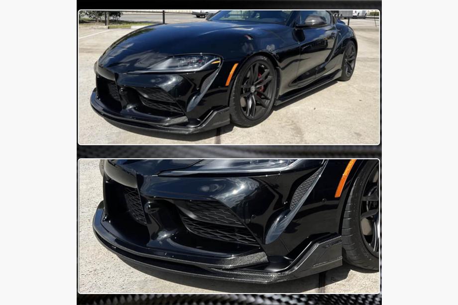 Toyota Supra 2019- рр. Накладка на передній бампер Lip V2 (Карбон) Фото 10