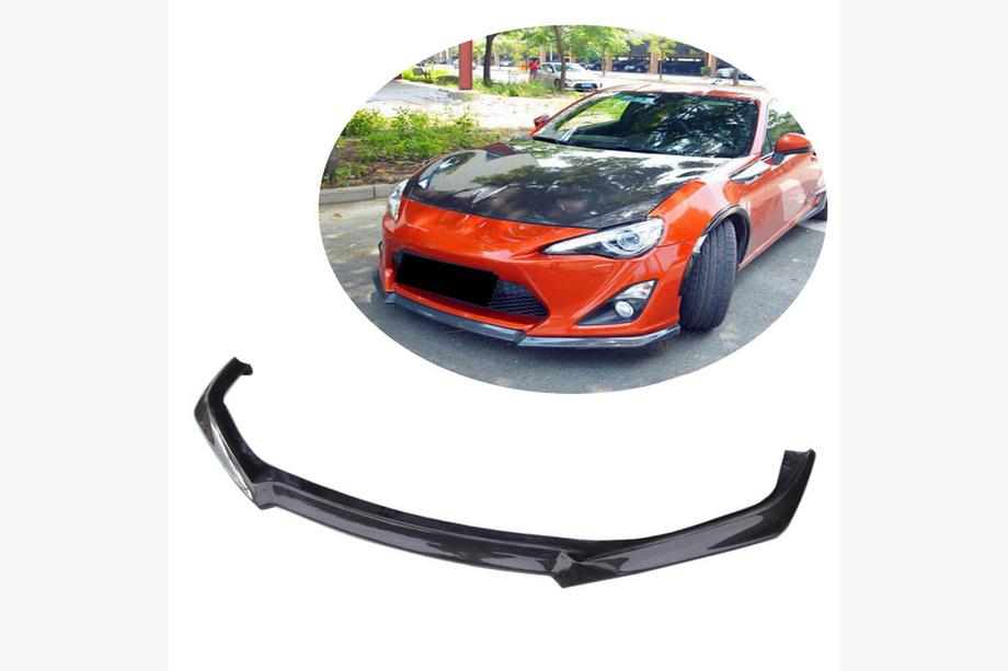 Toyota GT86 2011- рр. Накладка на передній бампер Lip V1 (Карбон) Фото 1