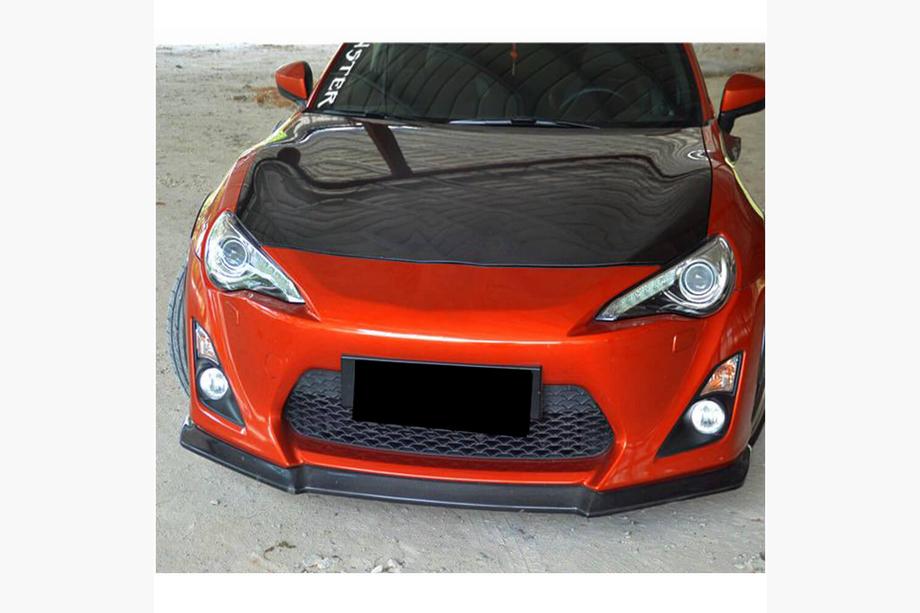 Toyota GT86 2011- рр. Накладка на передній бампер Lip V1 (Карбон) Фото 2