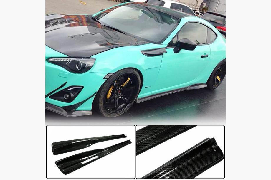 Subaru BRZ 2012-2021 рр. Бокові пороги V1 (Карбон) Фото 1