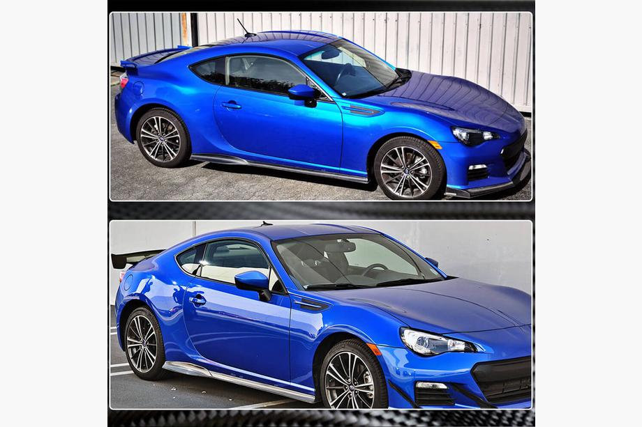 Subaru BRZ 2012-2021 рр. Бокові пороги V1 (Карбон) Фото 3