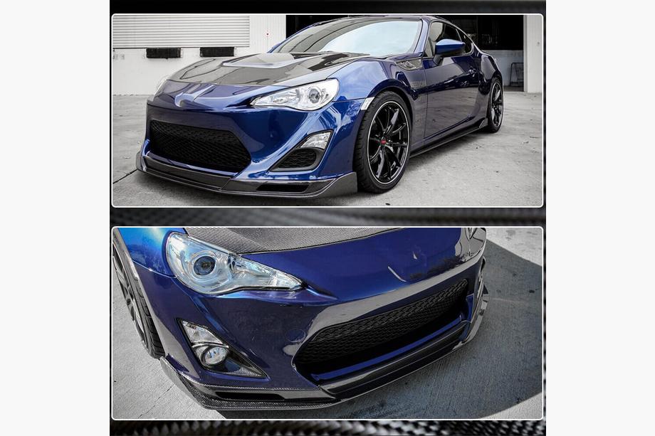 Subaru BRZ 2012-2021 рр. Накладка на передній бампер Lip (Карбон) Фото 4