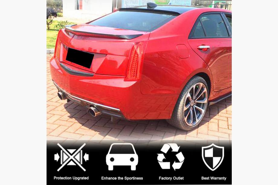 Cadillac ATS 2012-2019 рр. Накладка на задній бампер (Карбон) Фото 2