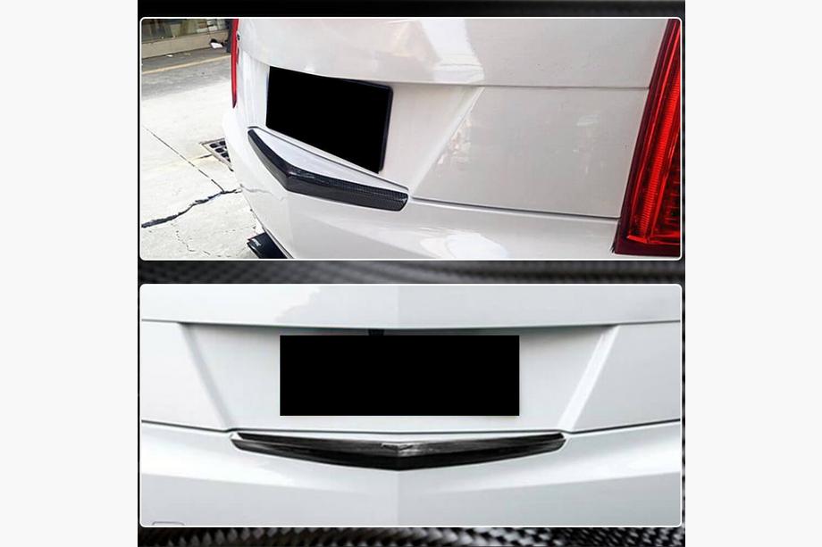 Cadillac ATS 2012-2019 рр. Накладка на задній бампер (Карбон) Фото 4