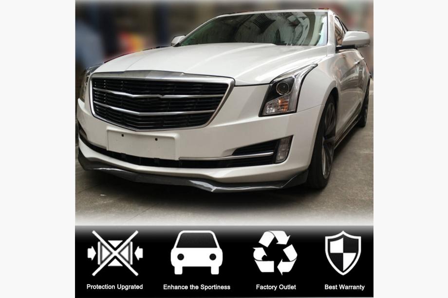 Cadillac ATS 2012-2019 рр. Накладка на передній бампер Lip (для Base, Карбон) Фото 2
