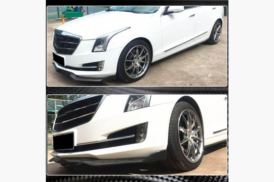 Cadillac ATS 2012-2019 рр. Накладка на передній бампер Lip (для Base, Карбон) Фото 4