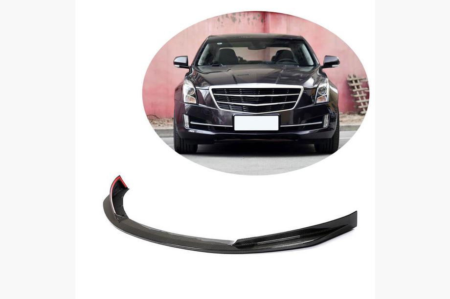 Cadillac ATS 2012-2019 рр. Накладка на передній бампер Lip (для Base 2015-2017, Карбон) Фото 1