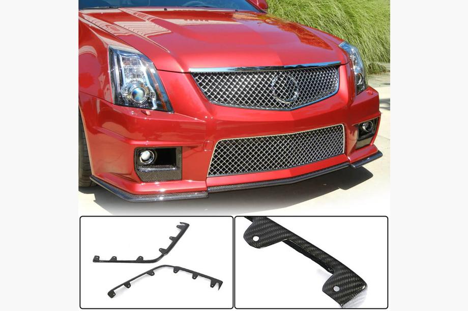 Cadillac CTS 2007-2014 рр. Накладки на передній бампер Flap (для CTS V Coupe, Карбон) Фото 1