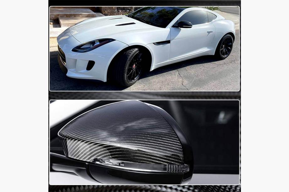 Jaguar F-Type 2013-2024 рр. Накладки на дзеркала (2013-2021, Карбон) Фото 5