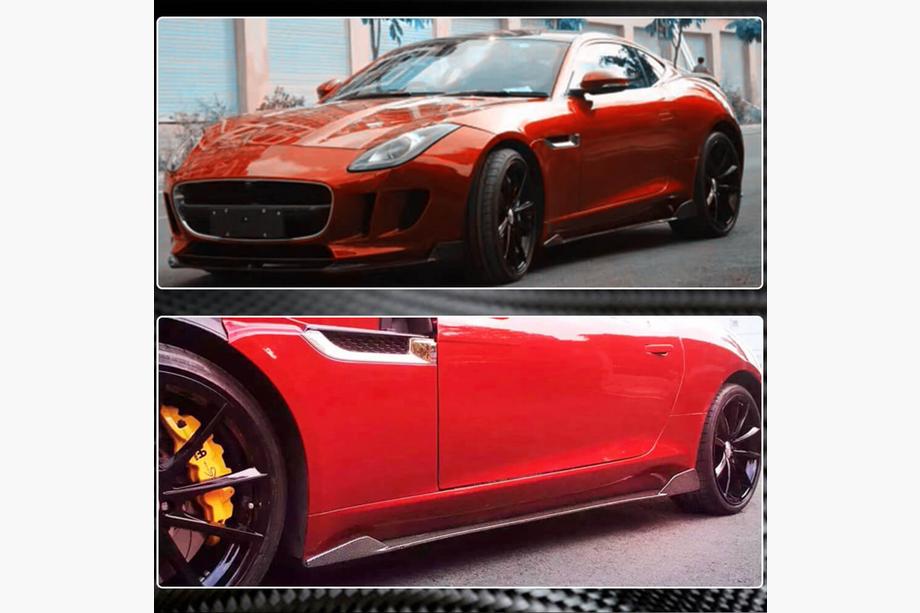 Jaguar F-Type 2013-2024 рр. Бокові пороги (2013-2016, Карбон) Фото 3