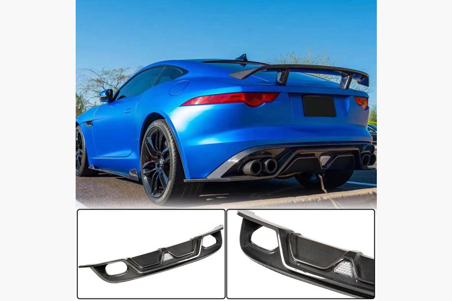 Jaguar F-Type 2013-2024 рр. Дифузор заднього бампера (2013-2019, Карбон) Фото 1