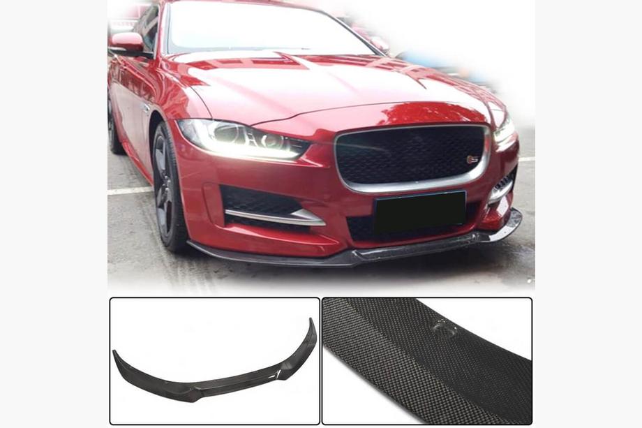 Jaguar XE 2016- рр. Накладка на передній бампер Lip (2015-2019, Карбон) Image
