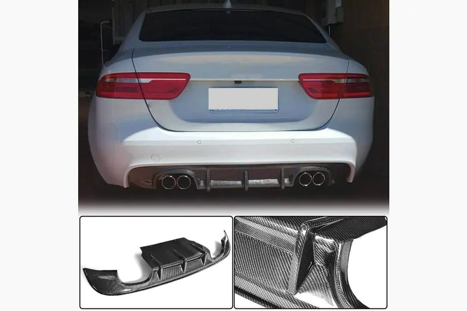 Jaguar XE 2016- рр. Дифузор заднього бампера V1 (2015-2019, Карбон) Фото 1