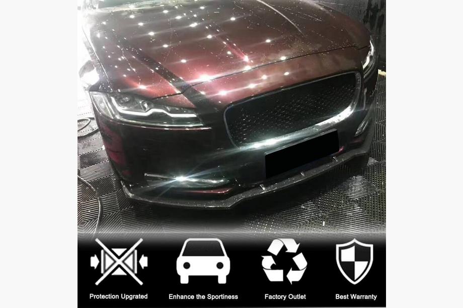 Jaguar XF 2016- рр. Накладка на передній бампер Lip (2016-2020, Карбон) Фото 2