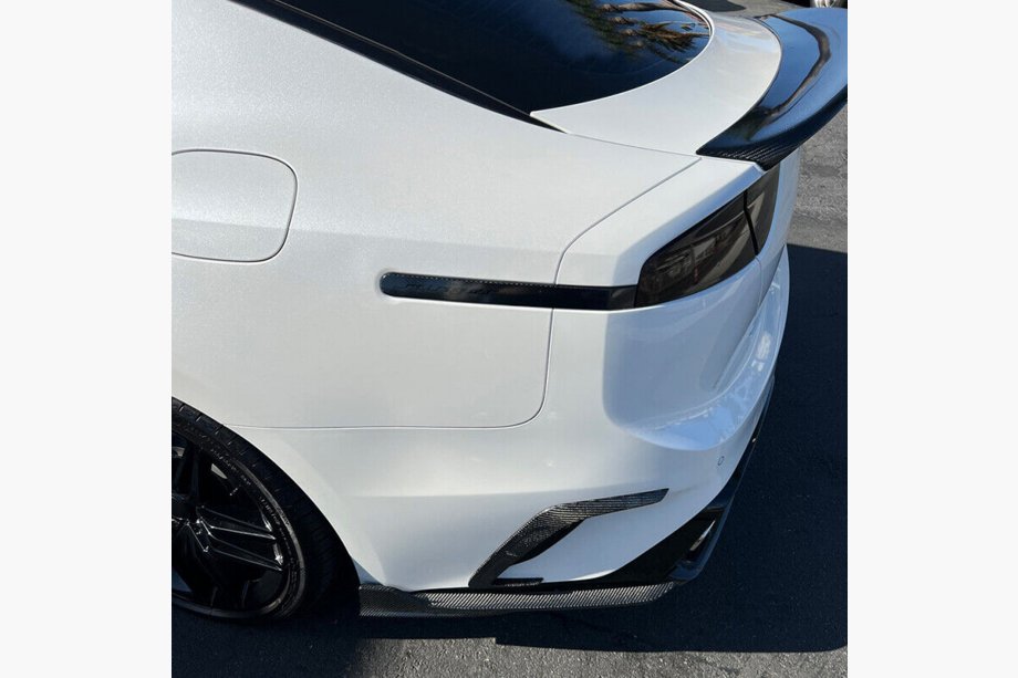 Kia Stinger 2017-2023 рр. Накладка на задній бампер (2017-2020, Карбон) Фото 4