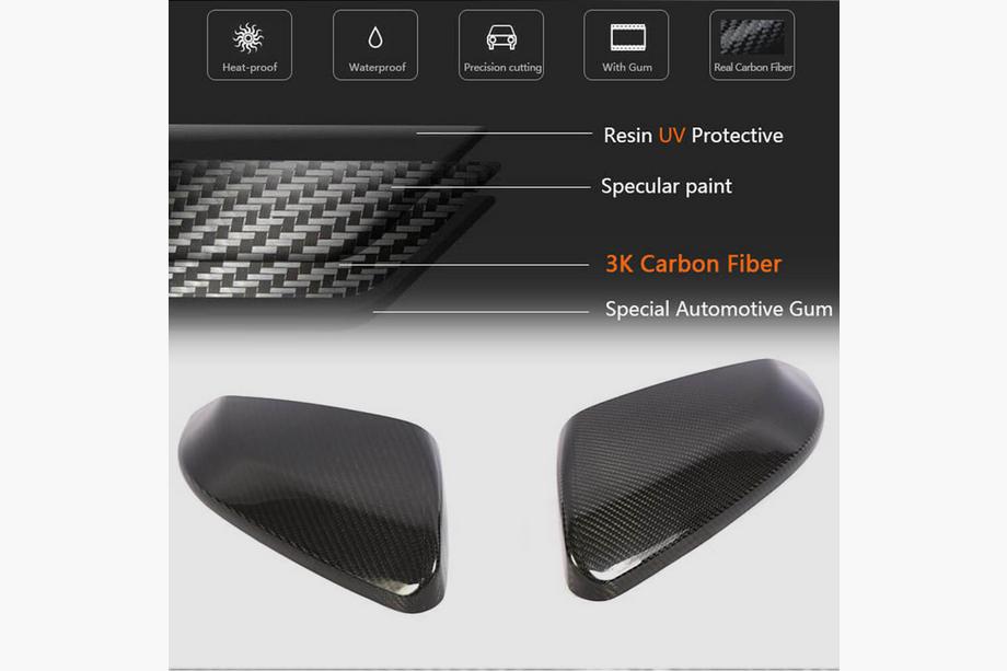 Honda Civic Sedan X 2016-2021 рр. Кришки дзеркал V1 (Карбон) Фото 4