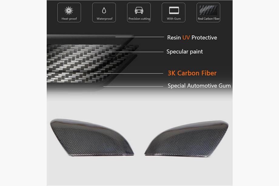 Honda Civic Sedan X 2016-2021 рр. Кришки дзеркал V3 (Карбон) Фото 3