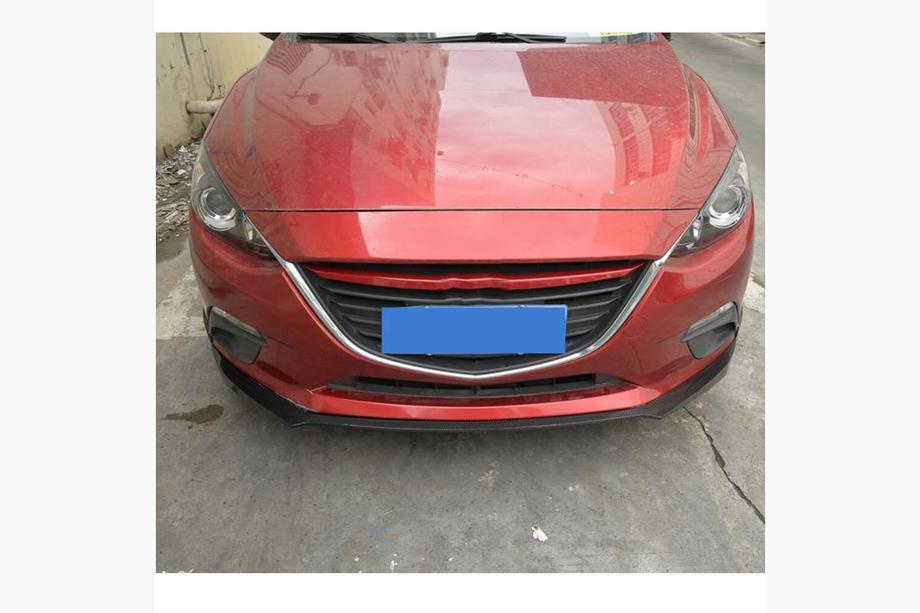 Mazda 3 2013-2019 рр. Накладка на передній бампер Lip (2014-2016, Карбон) Фото 3