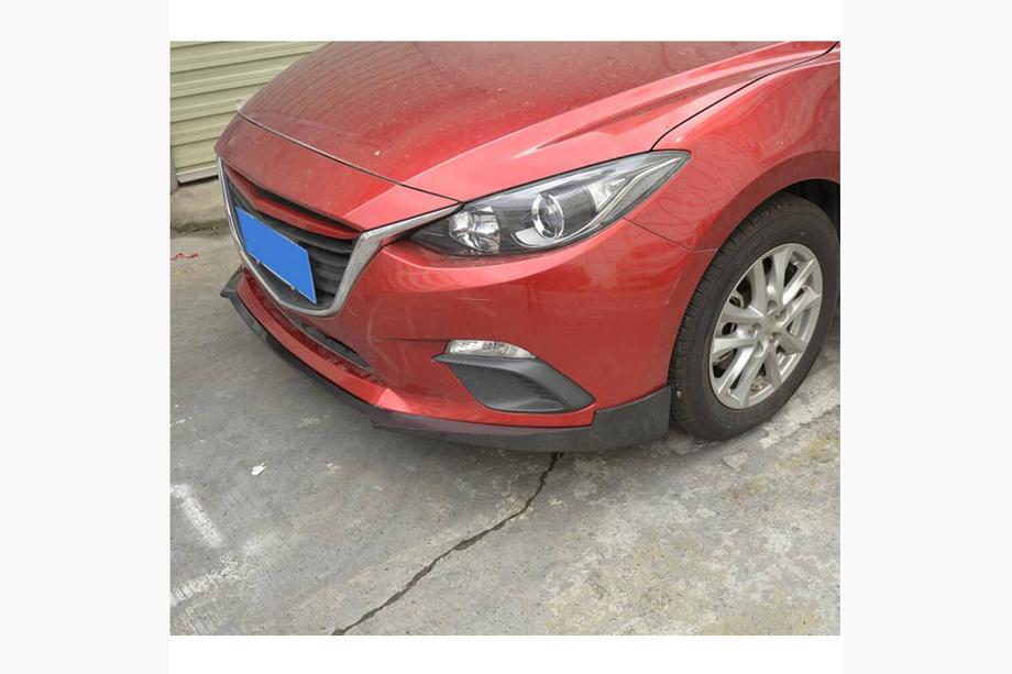 Mazda 3 2013-2019 рр. Накладка на передній бампер Lip (2014-2016, Карбон) Фото 4