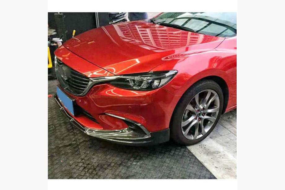 Mazda 6 2012-2024 рр. Накладка на передній бампер Lip V1 (2017-2019, Карбон) Фото 3