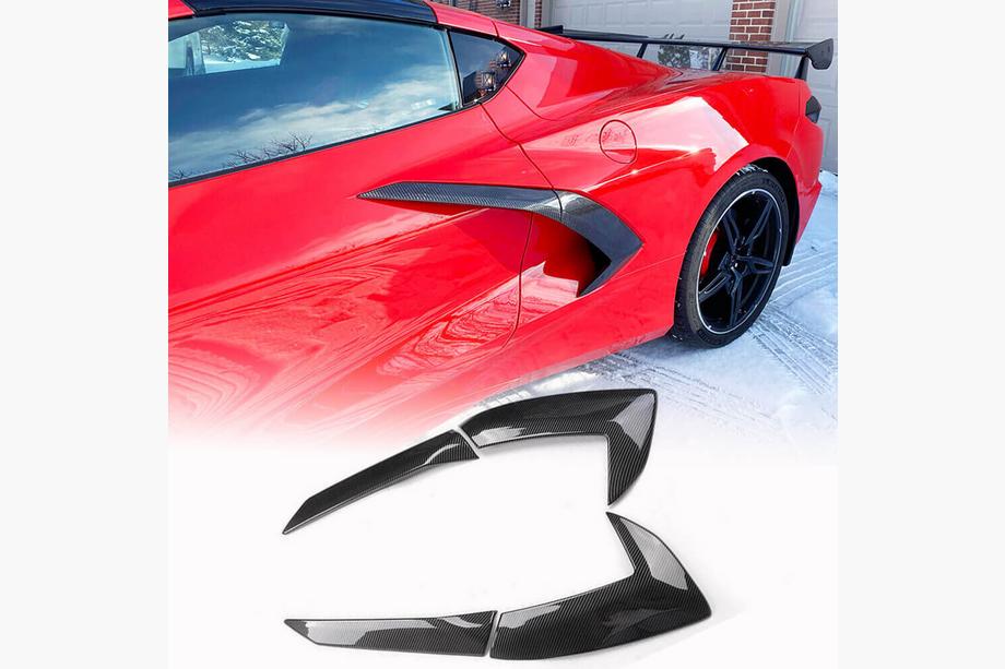 Chevrolet Corvette C8 2019- рр. Накладки на задні крила (2019-2022, Карбон) Фото 1