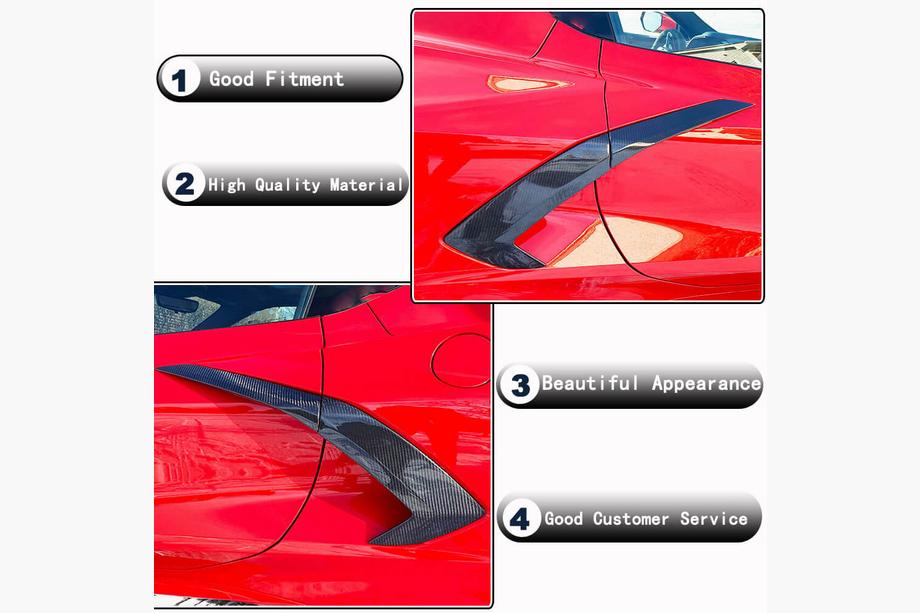 Chevrolet Corvette C8 2019- рр. Накладки на задні крила (2019-2022, Карбон) Фото 3