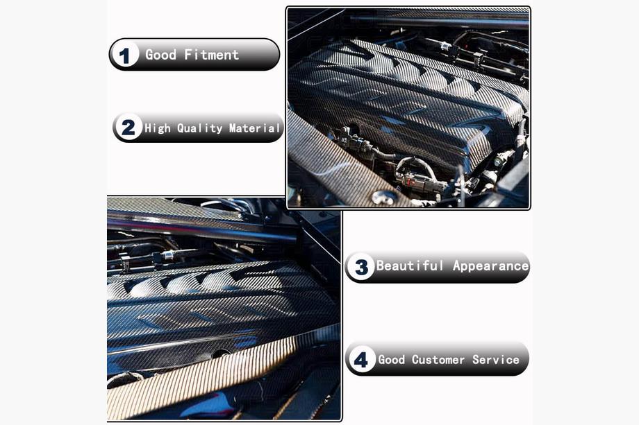 Chevrolet Corvette C8 2019- рр. Кришка двигуна (2019-2022, Карбон) Фото 3
