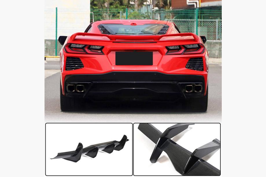 Chevrolet Corvette C8 2019- рр. Дифузор заднього бампера V2 (2019-2022, Карбон) Фото 2