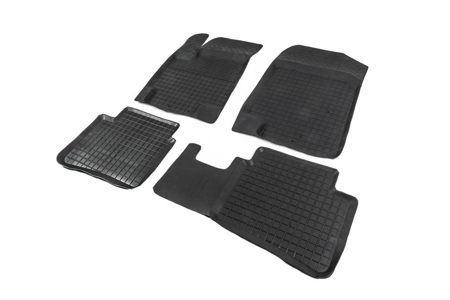 Hyundai Accent 2006-2010 рр. Гумові килимки з бортом (4 шт, Polytep) Фото 2