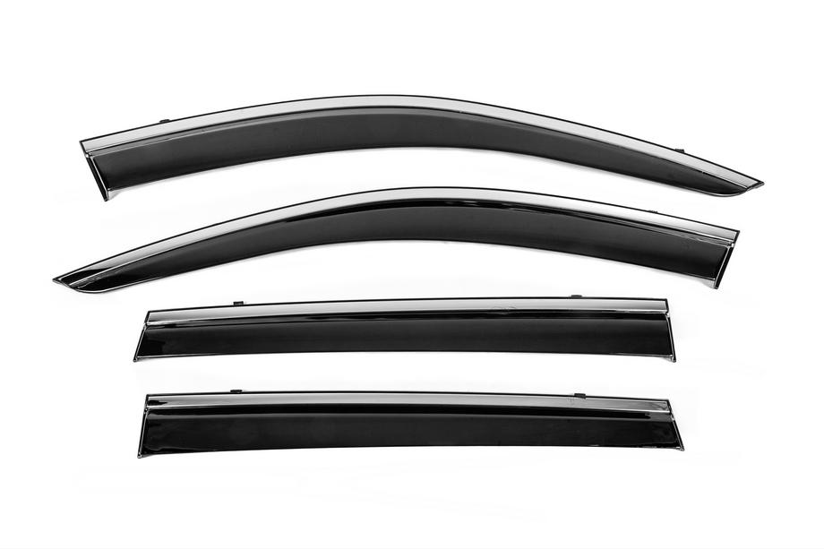 Jeep Cherokee KL 2013- рр. Вітровики з хромованим молдингом Niken Luxury (4 шт) Image