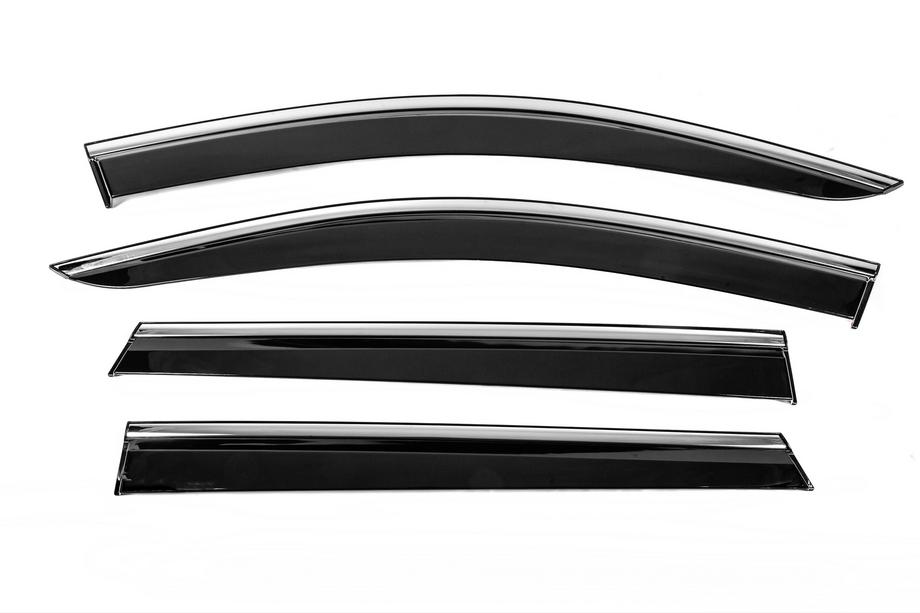 Peugeot 5008 2016-2023 рр. Вітровики з хромованим молдингом Niken Luxury (4 шт) Image