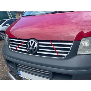 Окантовка решітки радіатора (нерж) Volkswagen T5 Transporter 2003-2010 рр. фото 4