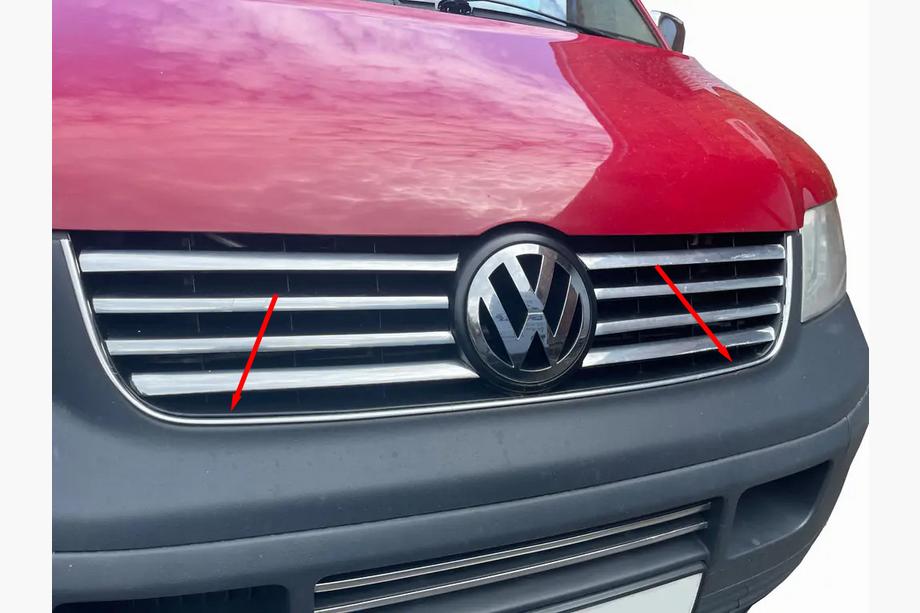 Volkswagen T5 Transporter 2003-2010 рр. Окантовка решітки радіатора (нерж) Image