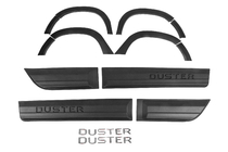Renault Duster 2018-2024 рр. Накладки на арки з молдингами (12 шт., чорні ABS) фото 1