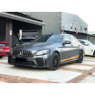 Комплект обвісів з заднім дифузором (дизайн Black Mamba C63GT) Mercedes C-class W205 2014-2021 рр. фото 1